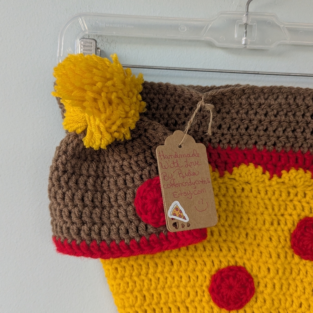 NWT Handmade Baby Infant Crochet  Pizza Costume Photo Prop Gift - Picture 6 of 11